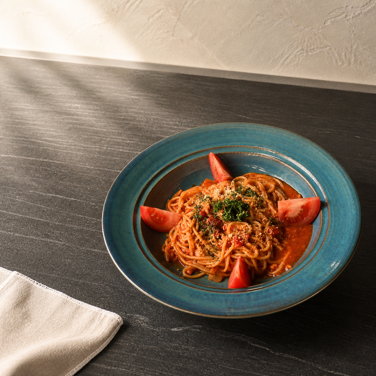 토마토 스파게티 플레이스 완성 사진