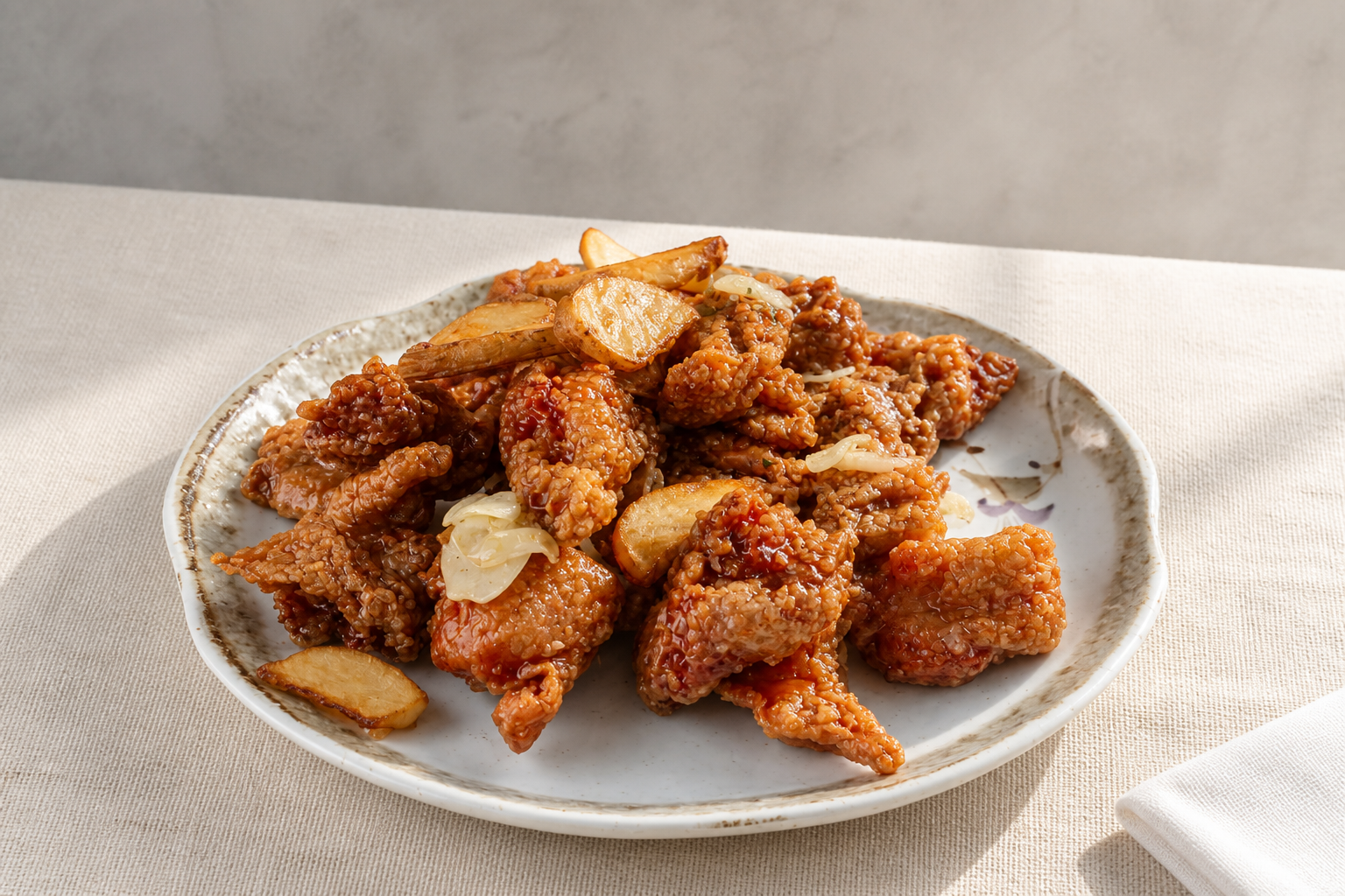 마늘치킨 플레이스 완성 사진