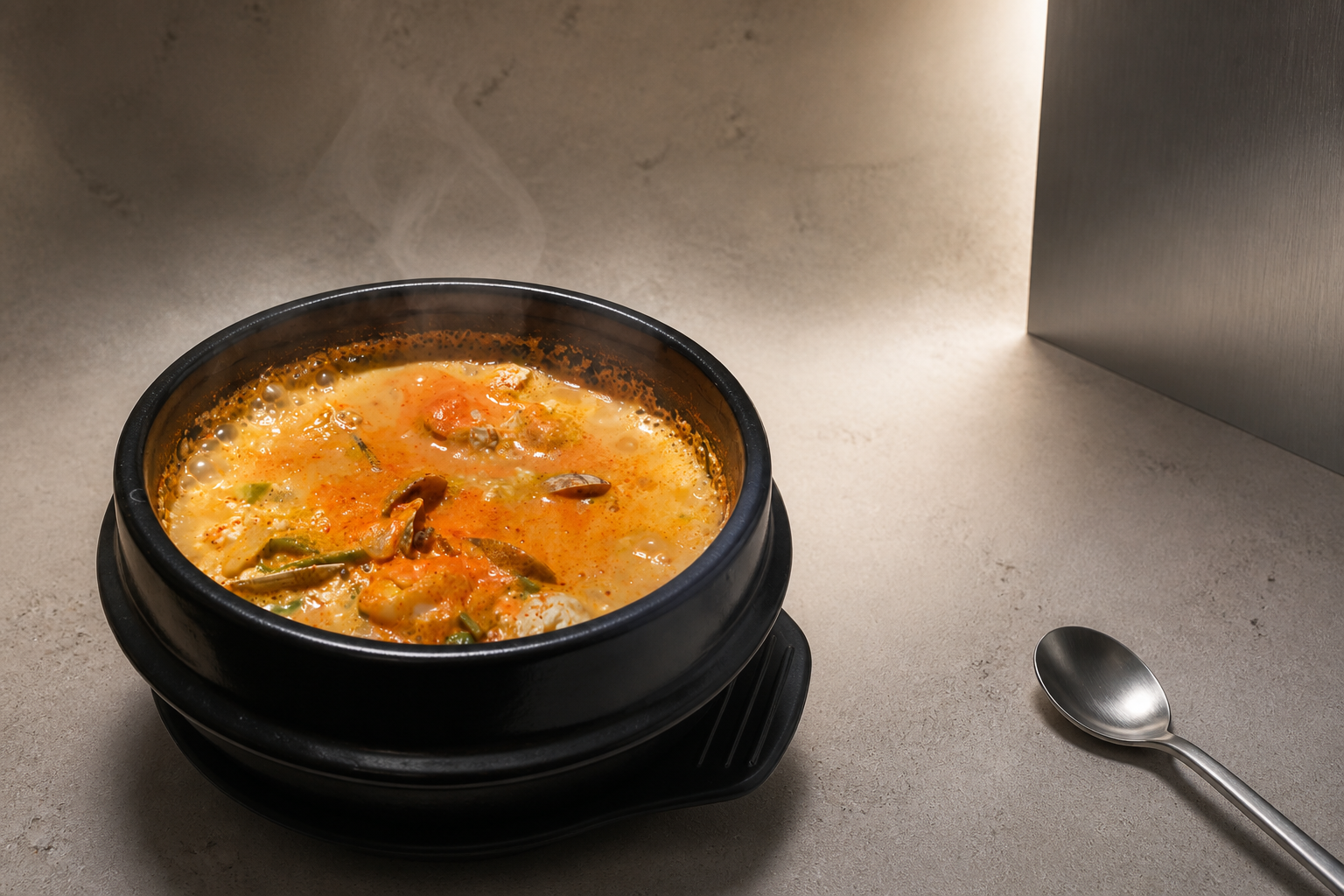 우리콩 바지락 순두부 플레이스 완성 사진