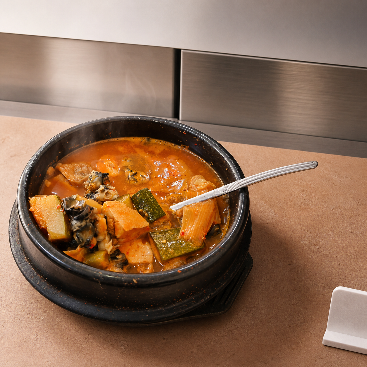 우렁된장찌개 매장·키오스크 완성 사진