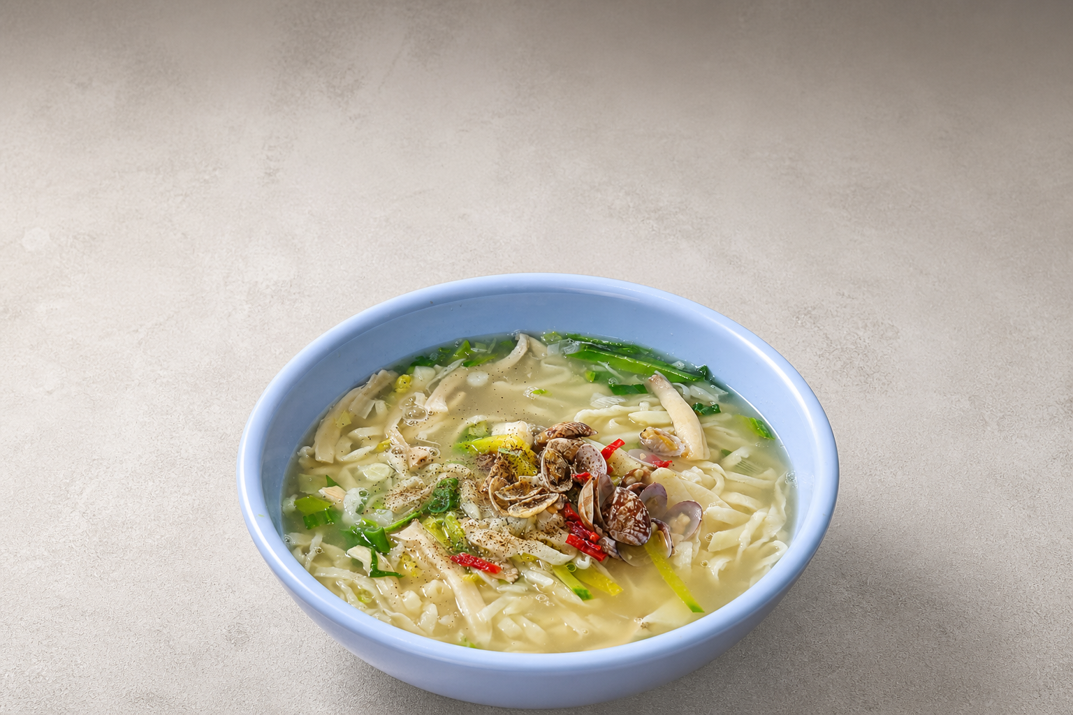 바지락 손칼국수 매장·키오스크 완성 사진