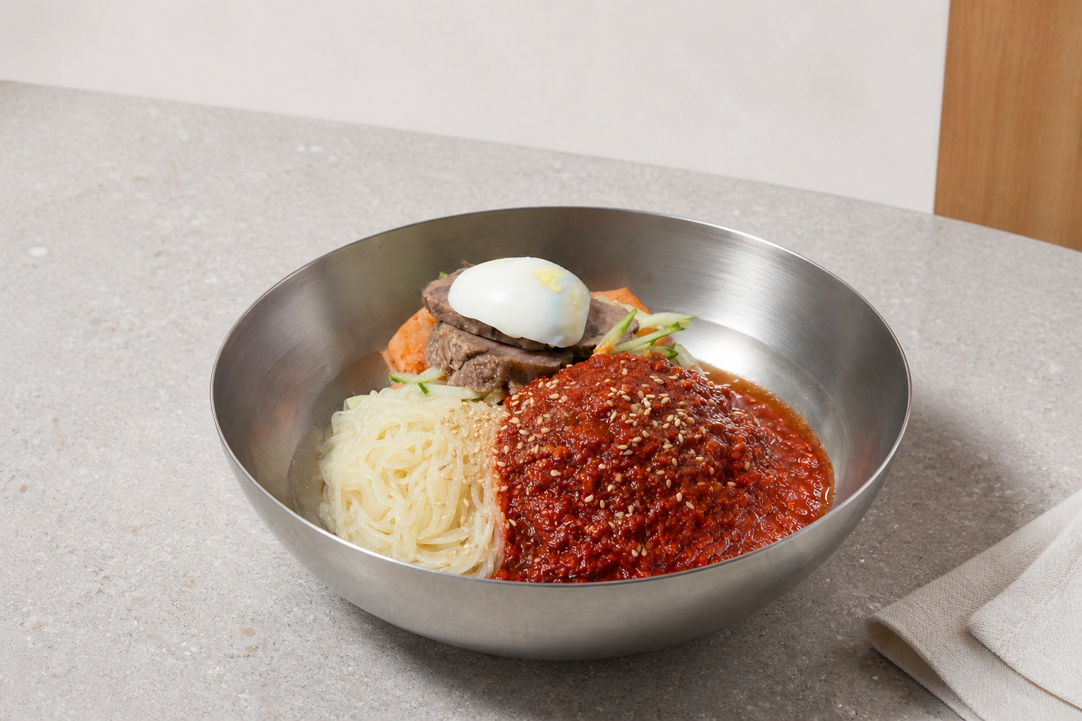 비빔밀면 매장·키오스크 완성 사진