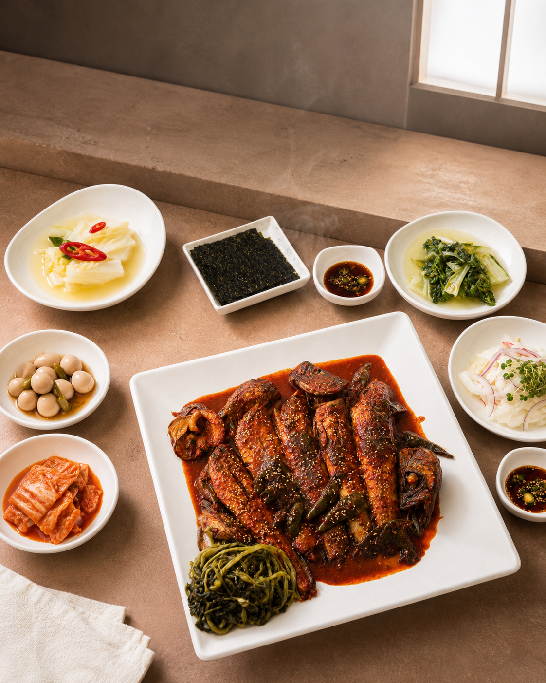 매운 생선조림 정식 플레이스 완성 사진